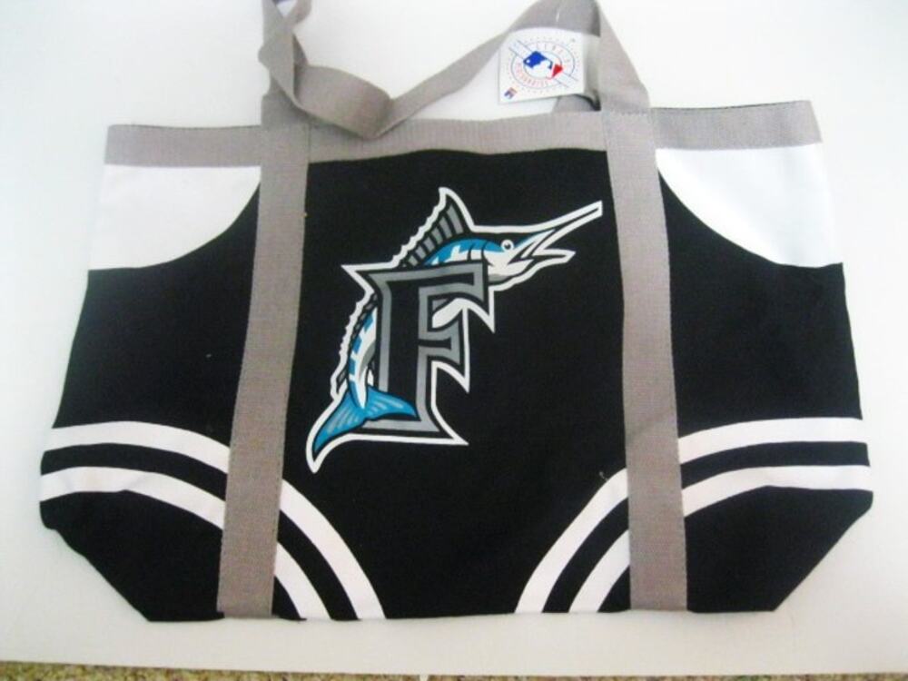 MLB Miami Marlins Style Hand Bag Tote Bag Retro Logo New Florida Black